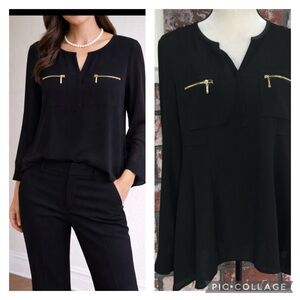 NWOT sheer black long sleeve top